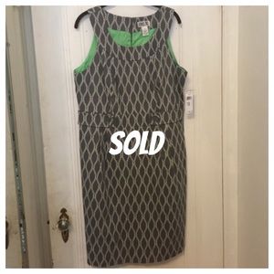 Gorgeous grey and white tailored dress